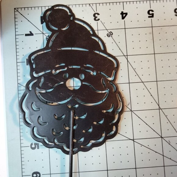 Black Santa Metal Yard Stake Holiday Time 17 inch - Picture 5 of 7